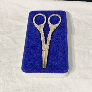 Vintage Mema Sweden Grape Small Sewing Scissors – Silver Plated – Original Box